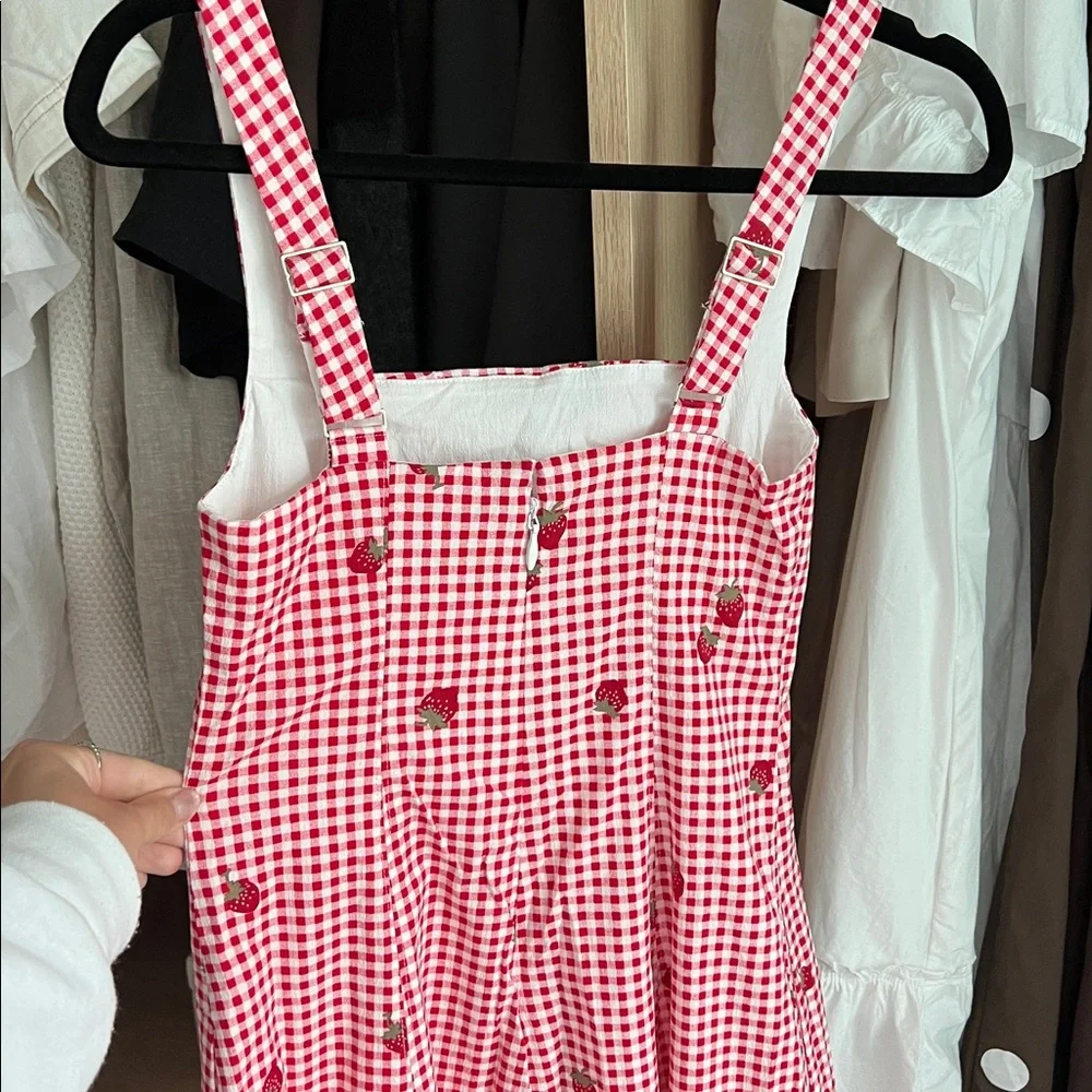Abercrombie & Fitch Mila Midi Dress Red Gingham Size XS - Picture 8 of 8